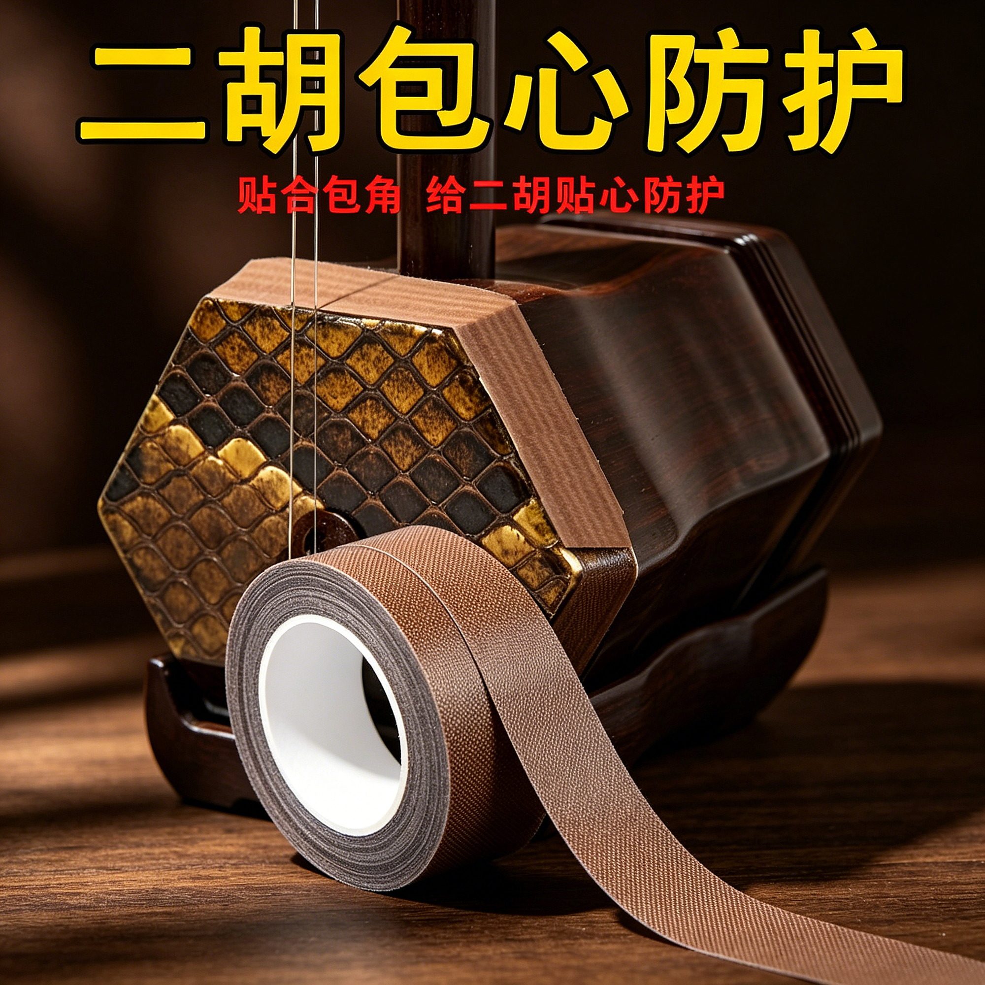 升级专业二胡专用包角胶布保护