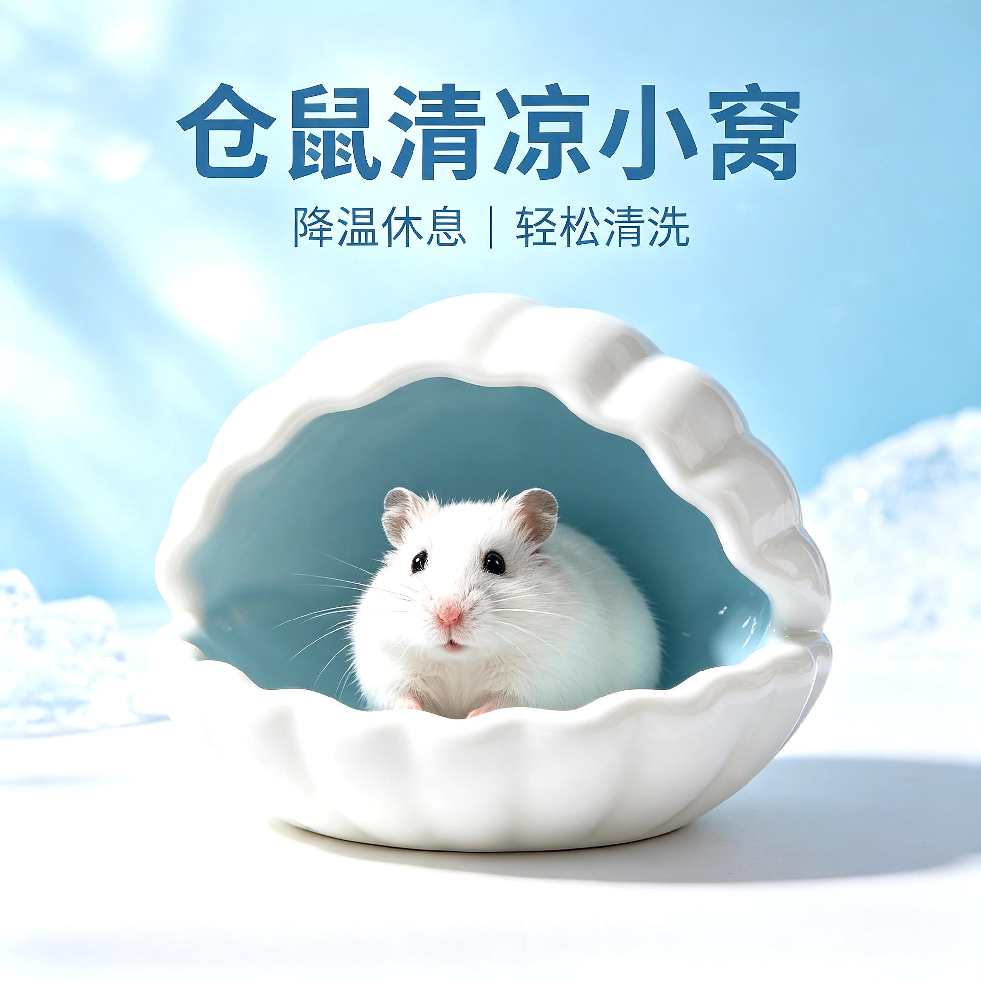 贝壳陶瓷仓鼠窝大号金丝熊龙猫四