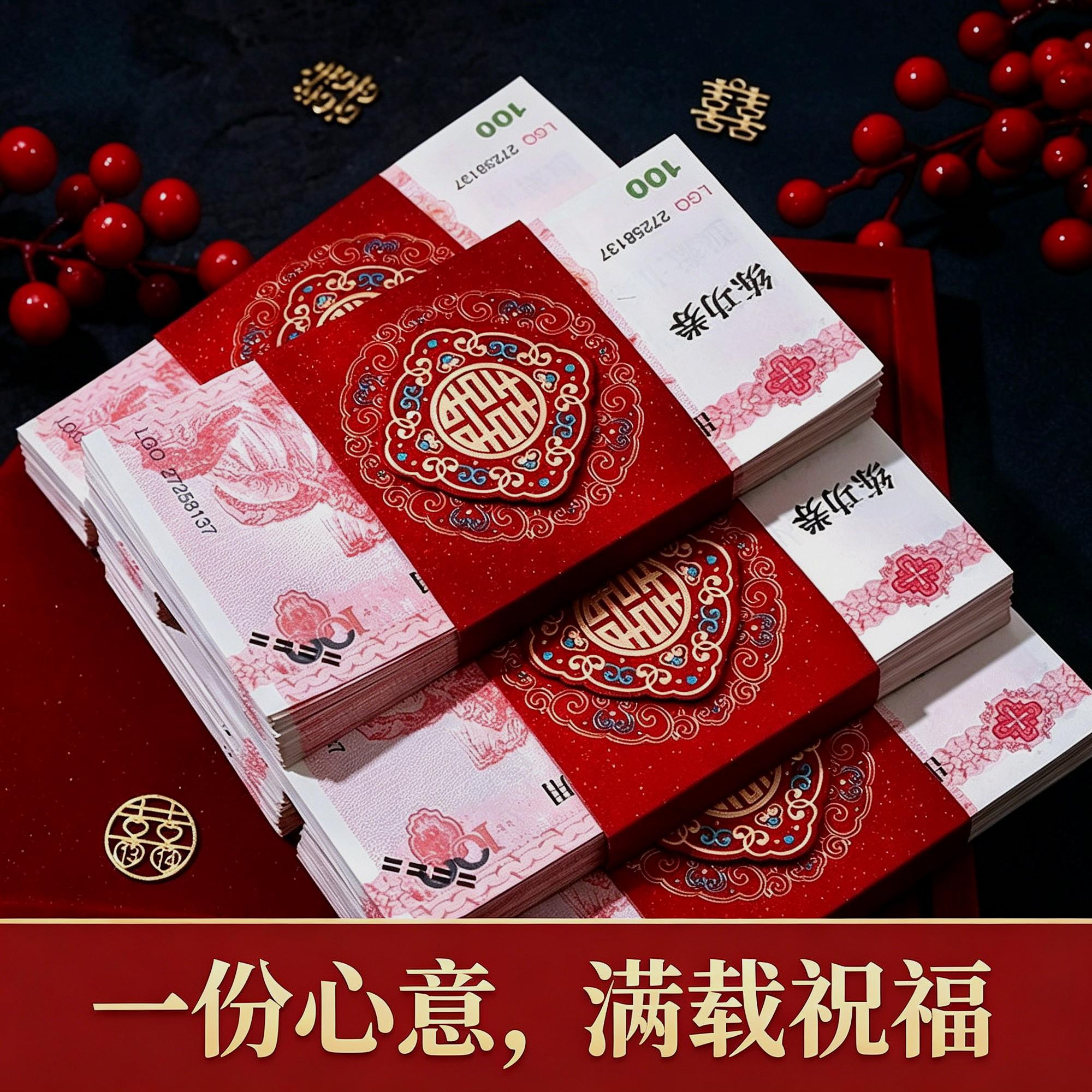 专用订婚彩礼捆钱套红包封钱套