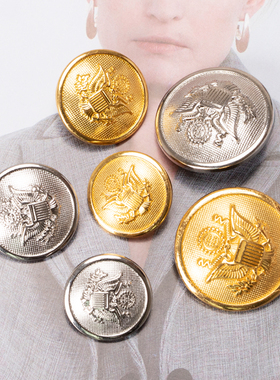 手缝小配件大衣纽扣风衣扣子外套西装圆形金属衣服钮扣哑光复古风