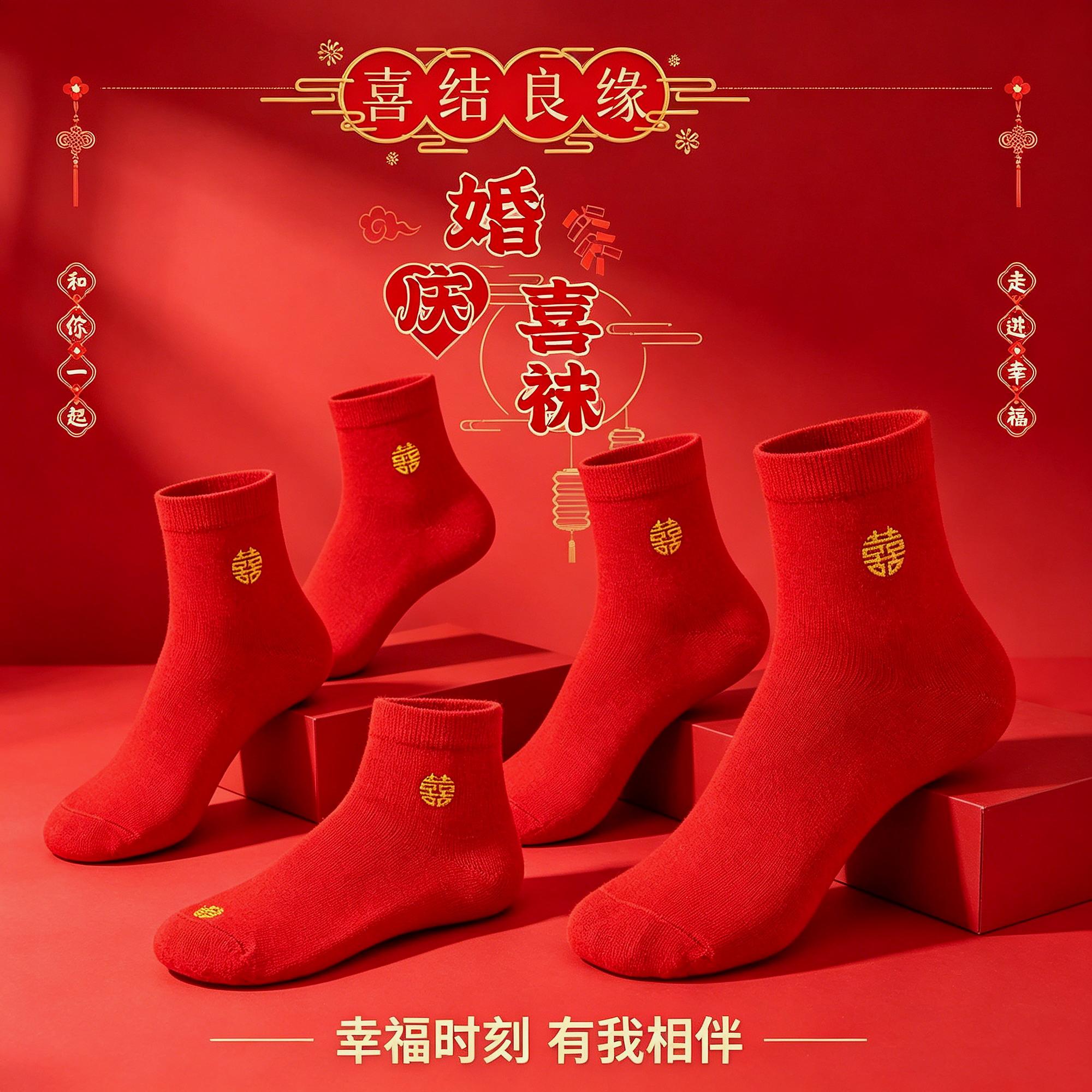 带子新人套装红色结婚生子丝带