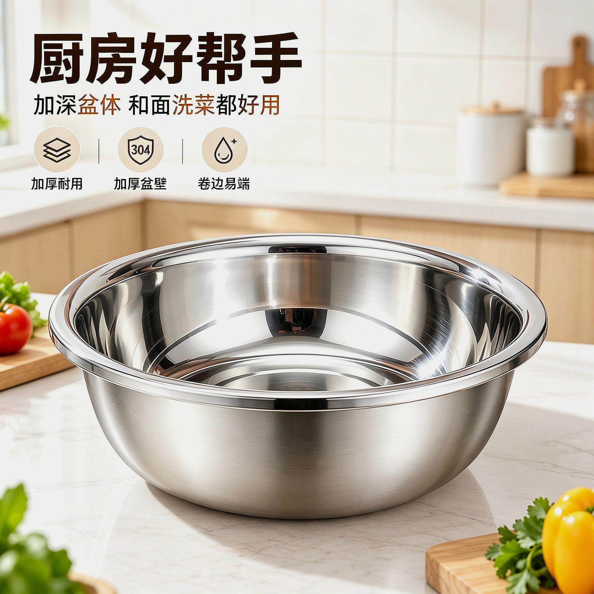 食堂洗衣服盆大号特深不锈钢洗