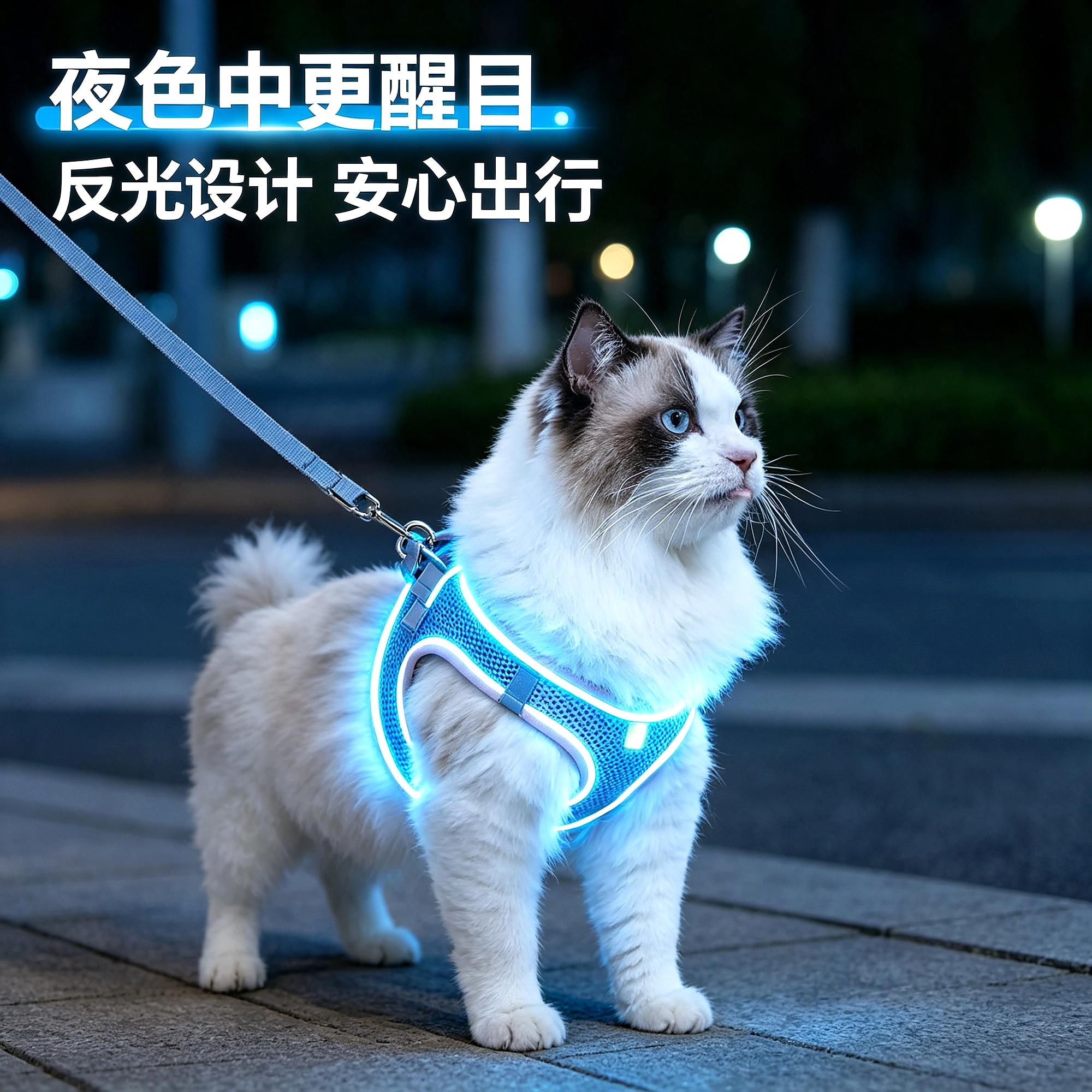 外出捆绳防外出猫咪牵引绳幼猫