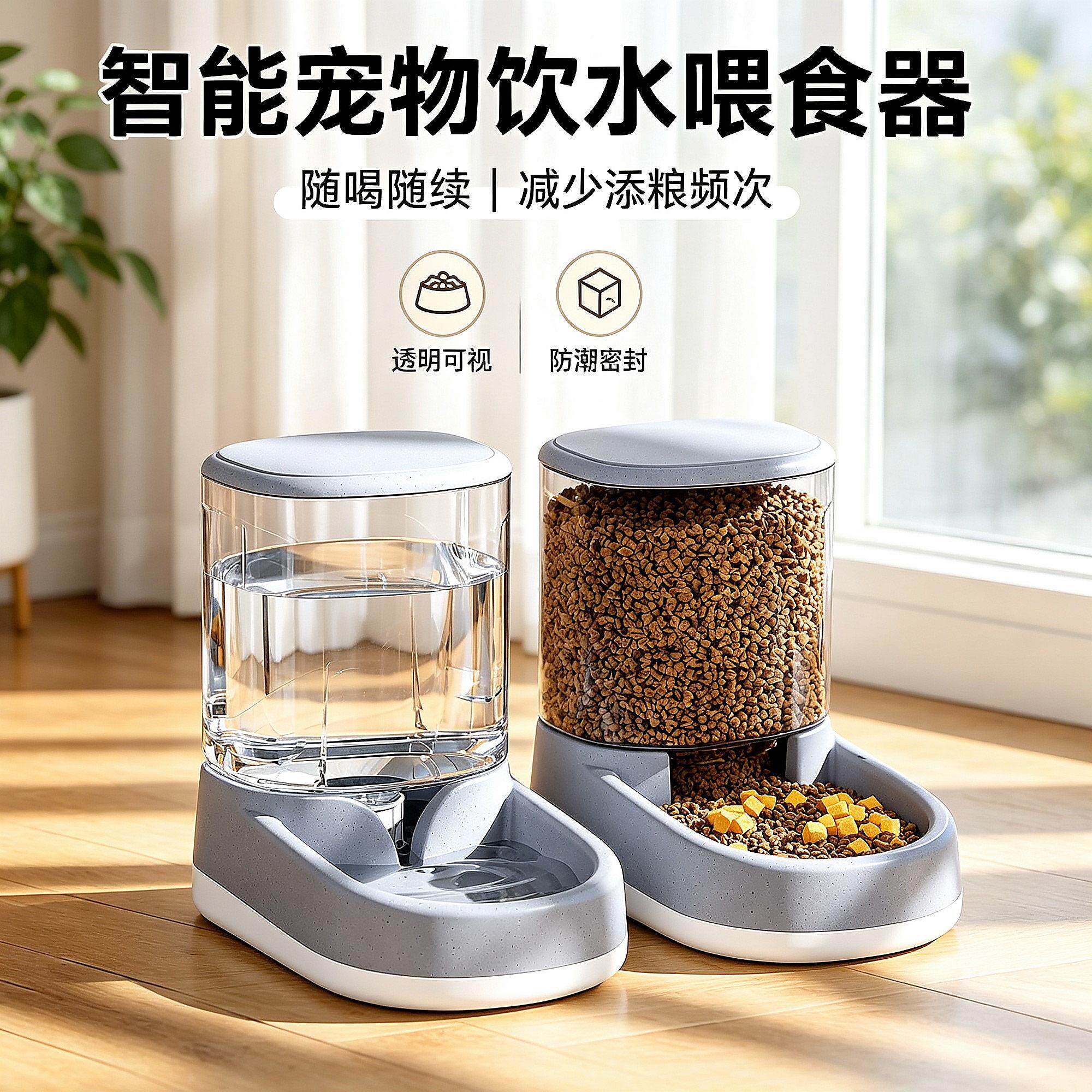 宠物自动喂食器一体猫咪狗狗饮