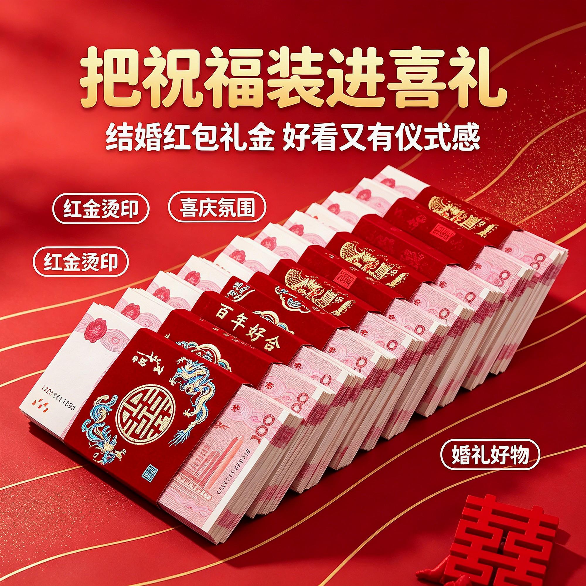周岁现金订婚彩礼捆钱套红包封