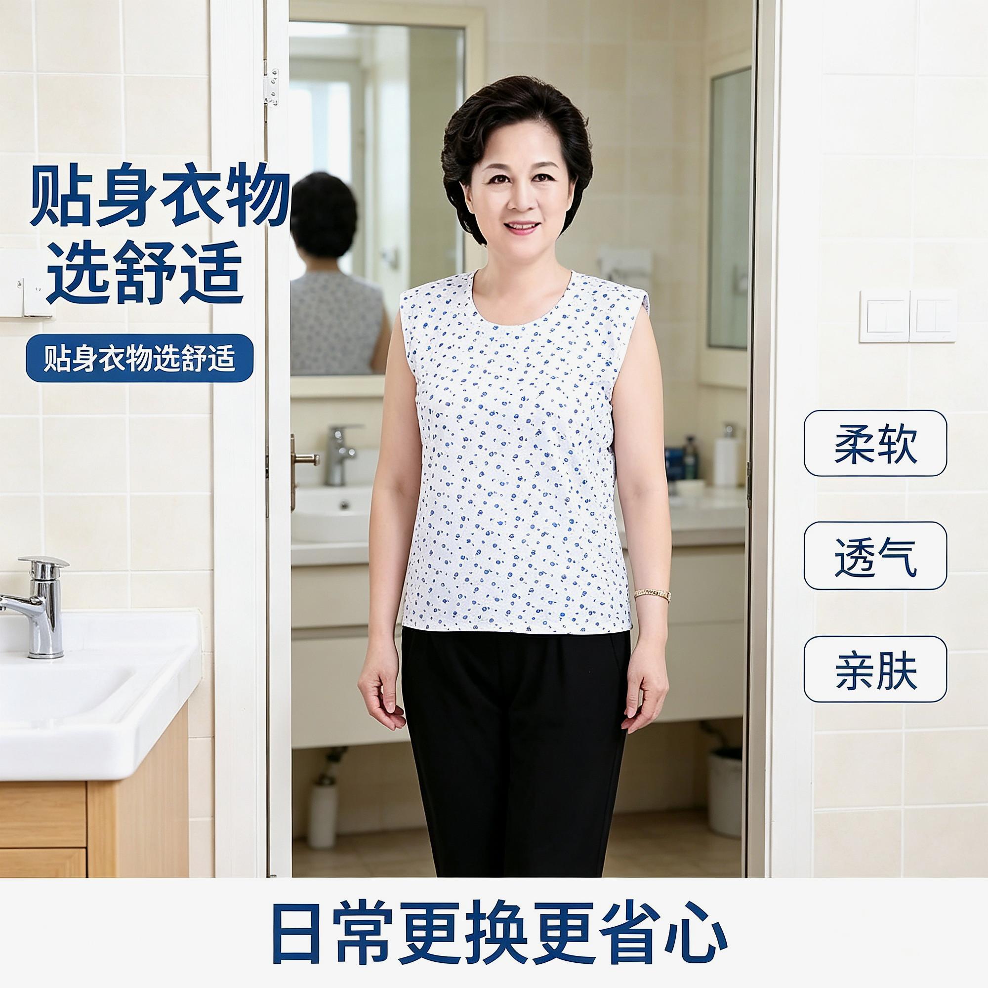 夏天护肚子老年外穿老人背心妈