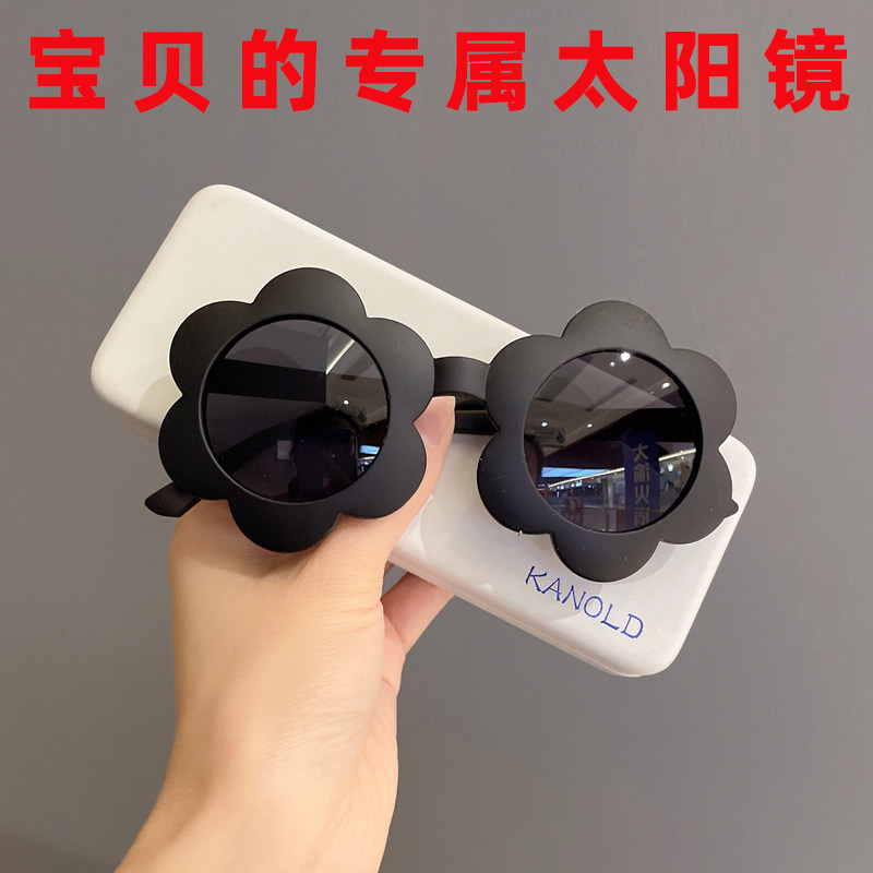儿童墨镜一岁眼镜专业太阳眼镜女童女款防晒太阳镜防丢绳挂脖式擦