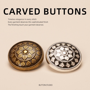 大衣纽扣外套钮扣扣子短款 复古红牛仔精纺毛呢2.3厘米 针织开衫