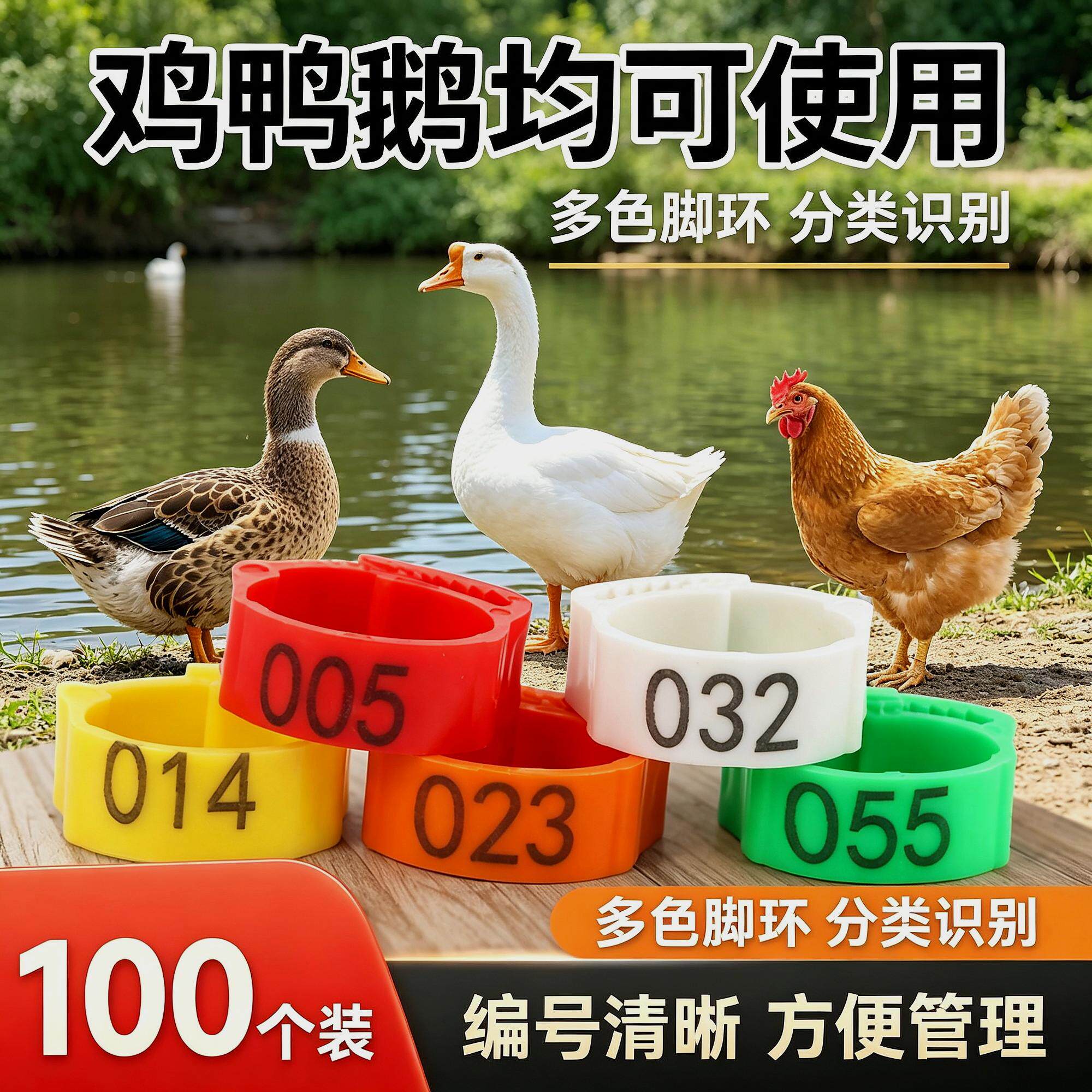 用品脚链标签鸡脚环记号卡扣圈环