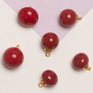 扭扣球型新国风纽扣红色小香风珍珠古风中国风新中式宝宝毛衫扣子