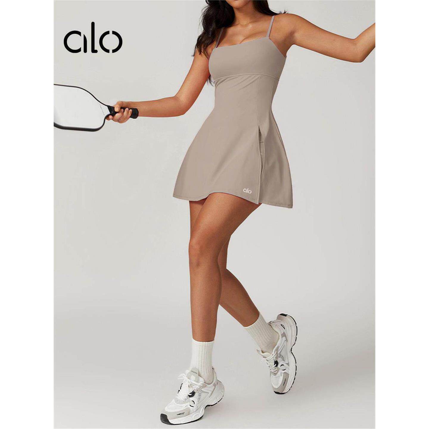AloYoag一体式连体瑜伽服专业运动健身服网球裙连衣裙女普拉提