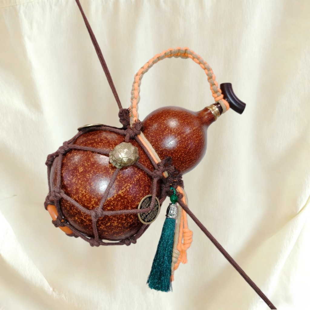 天然橙红大漆酒葫芦酒壶水壶古风摆件装酒热水送朋友非遗网红老式,特色手工艺,葫芦,淘宝优惠券,粉丝福利购,淘宝优惠卷