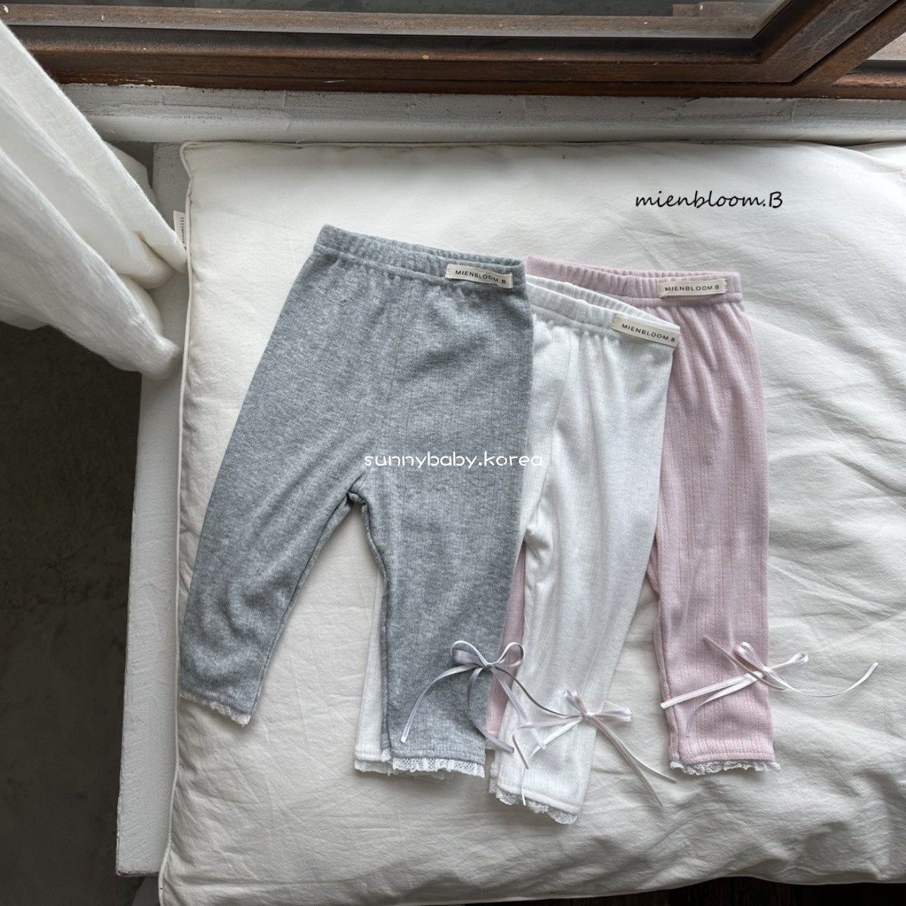 MIEN BloomB韩国进口童装代购 26春款女小童婴童拼接蝴蝶结打底裤,童装/婴儿装/亲子装,裤子,淘宝优惠券,粉丝福利购,淘宝优惠卷