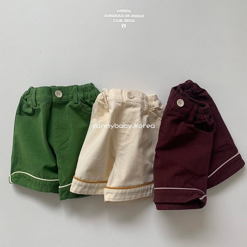 GOU韩国进口童装26春男女小大童棉经典简约百搭撞色线条休闲短裤,童装/婴儿装/亲子装,裤子,淘宝优惠券,粉丝福利购,淘宝优惠卷