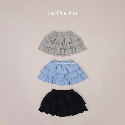SoyBean韩国童装代购26春女小大童棉柔甜美纯色蛋糕裙内衬半身裙