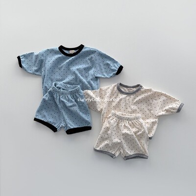 BONITO 韩国进口童装代购26春男女婴童可爱波点T恤舒适短裤套装