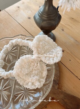 VALU BEBE韩国进口配饰代购26春婴童洋气蕾丝绣花蝴蝶结发带发饰