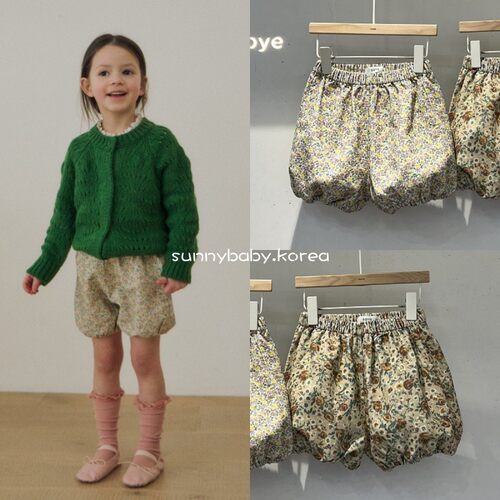 SOYE韩国进口童装代购26春女童中小童松紧腰甜美碎花花苞裤短裤