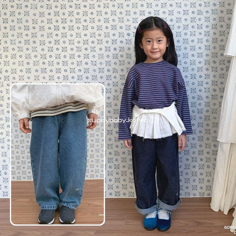 GOU韩国童装26春男女小大童棉柔复古纯色字母亲子休闲直筒牛仔裤,童装/婴儿装/亲子装,裤子,淘宝优惠券,粉丝福利购,淘宝优惠卷