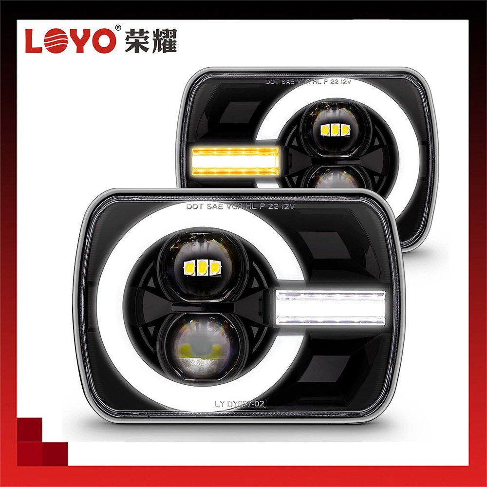 跨境5X7 6X7寸方灯适用于JEEP牧马人LED汽车灯货车卡车方形前改装
