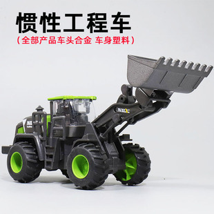 合金工程车玩具儿童惯性推土车仿真压路机修路车队宝宝益智模型