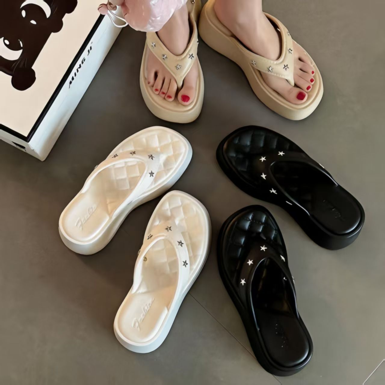 人字拖鞋女款夏天外穿厚底百搭