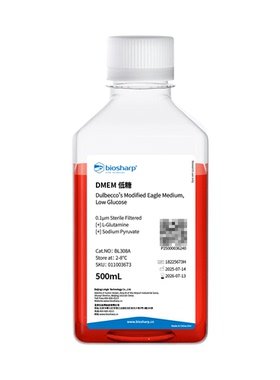 白鲨biosharp BL308A DMEM低糖液体培养基(含丙酮酸钠不含HEPES）