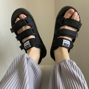 新款 情侣两用拖鞋 夏季 ins潮网红凉鞋 软底外穿 女大学生运动沙滩鞋