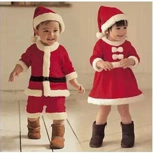 儿童圣诞服男女圣诞演出服cosplay 亲子圣诞老人表演服装圣诞节服
