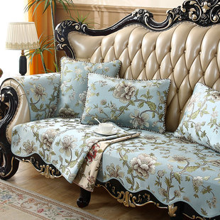 法莱雅皮沙发新款沙发垫四季通用欧式沙发套罩防滑美式轻奢高级感