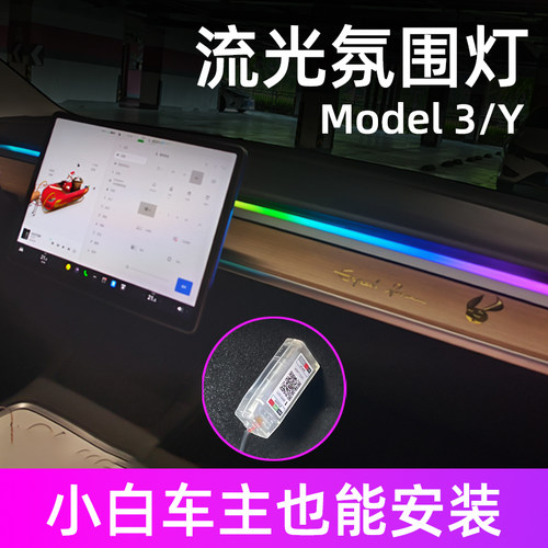 特斯拉modelY/3流光氛围灯无损
