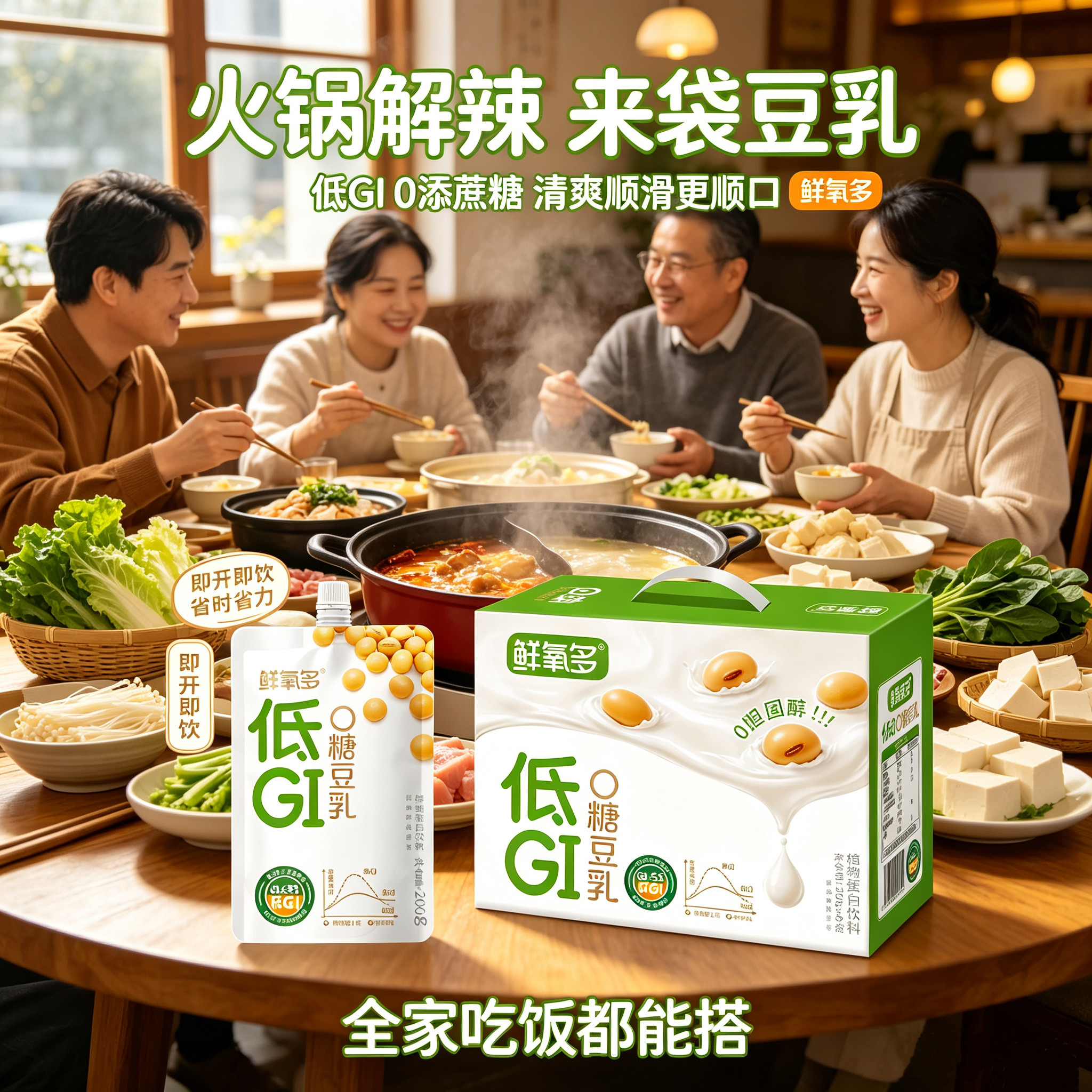 无糖精的零食品小糖人可以喝的低GI无糖豆乳植物蛋白饮品早餐代餐