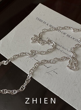 S925纯银韩版重工猪鼻子项链