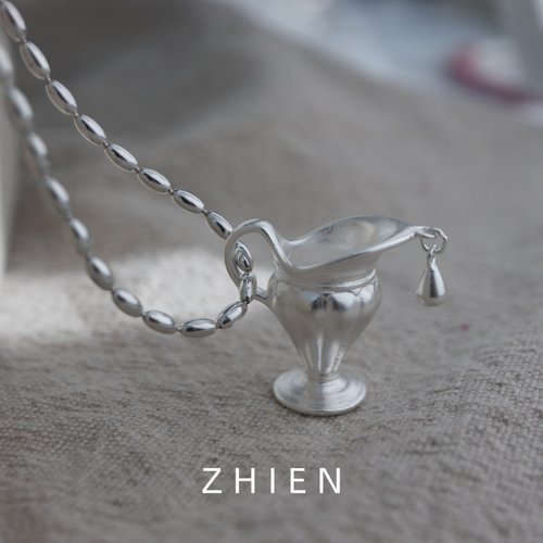 S925纯银小众设计水瓶项链