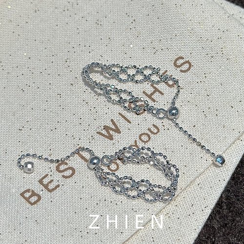 S925纯银蕾丝抽拉指环