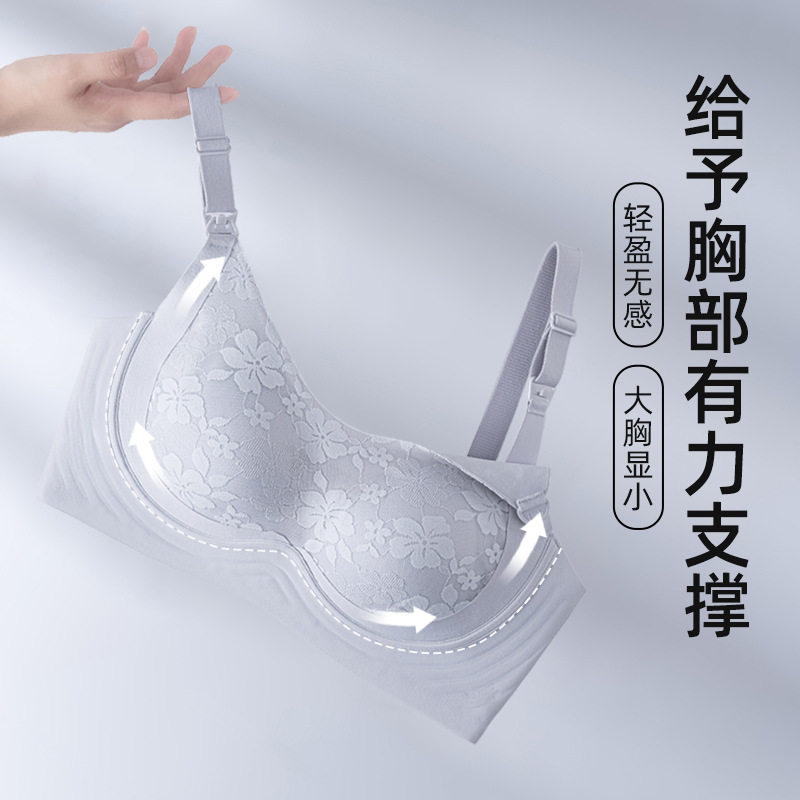 A类乳胶棉垫软支撑哺乳文胸上开扣聚拢无钢圈薄款孕哺期孕妇内衣
