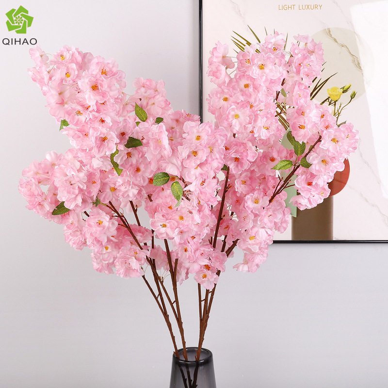 仿真3叉樱花枝 吊顶婚礼人造花场景假花 装饰加密樱花仿真花