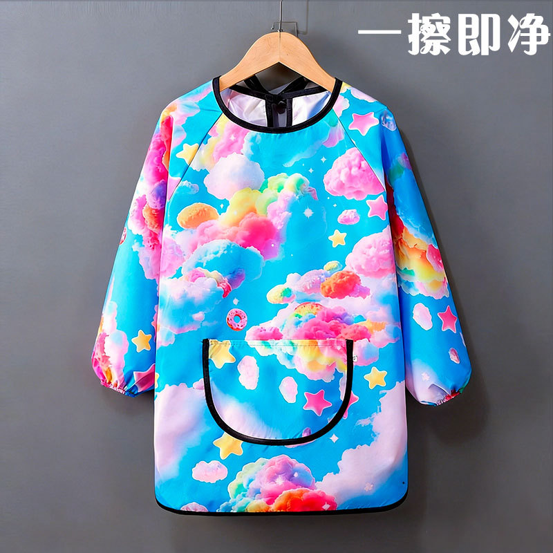 儿童画画防水长袖罩衣幼