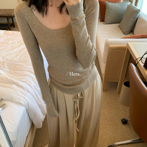 Hers-早秋上新入秋必入基础款打底（跑量引流）圆领针织打底衫666