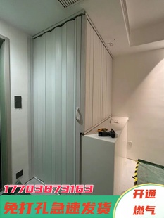 开通天然气临时门厨房推拉门房间楼梯隔断pvc折叠门通燃气门隐形