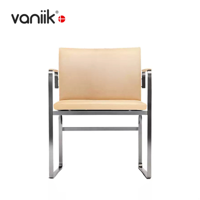 vaniik/意式极简设计办公室皮革办公椅 CH111客厅不锈钢餐椅