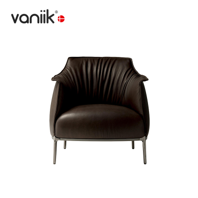 vaniik皮革沙发高背椅