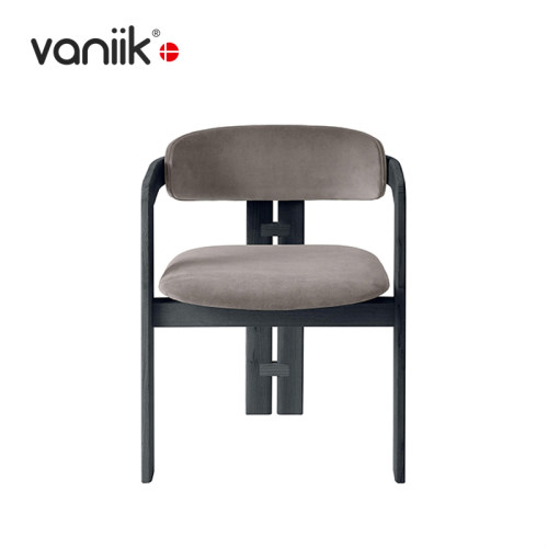 vaniik实木餐椅扶手书椅