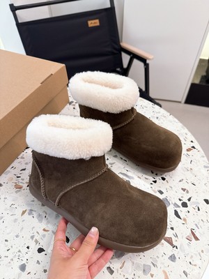 5803新款土豆雪地靴女冬季厚底毛毛鞋一脚蹬加绒加厚保暖棉鞋