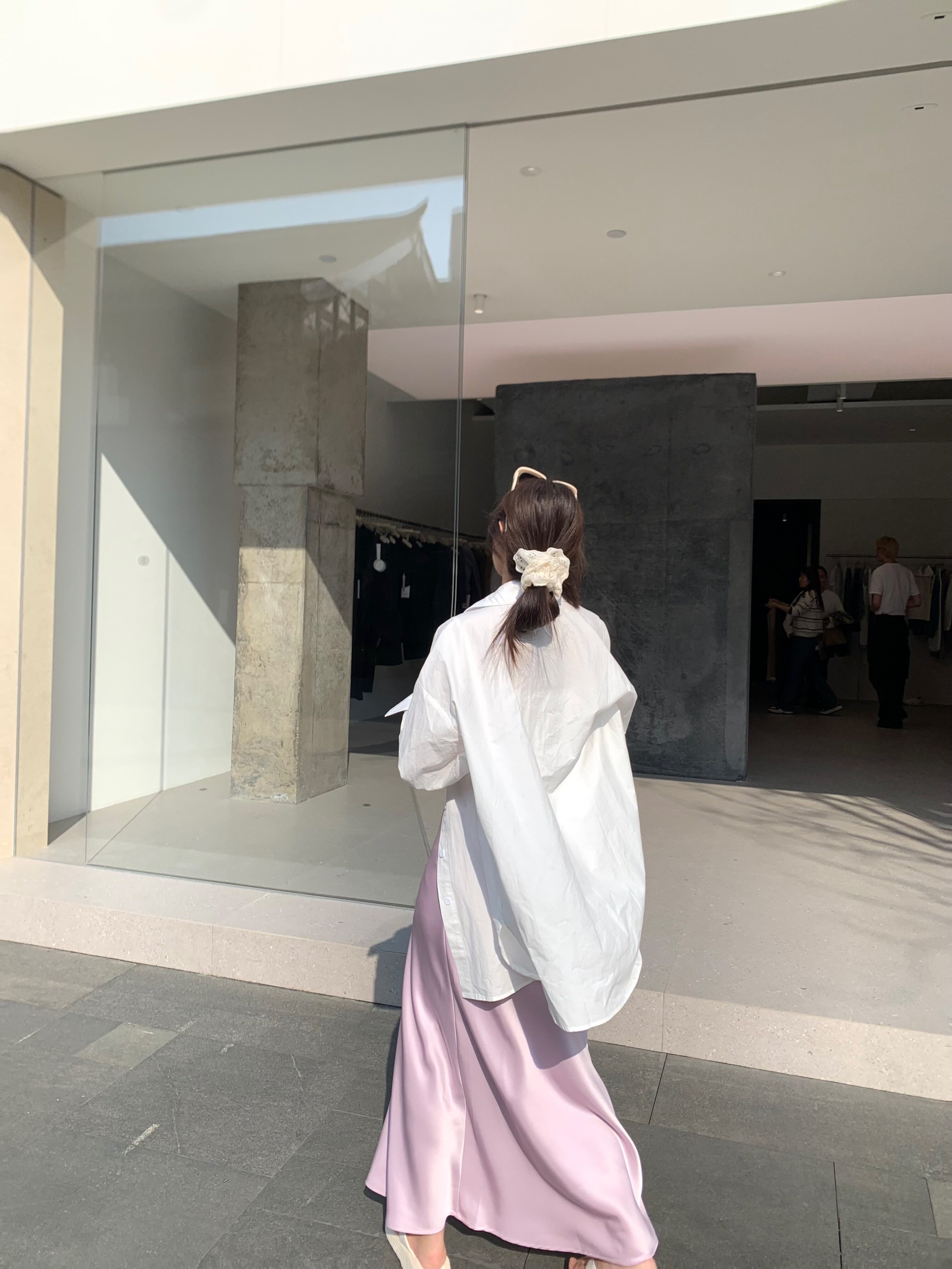 春夏醋酸流光高ji缎面鱼尾半身裙修身垂感长款半裙女