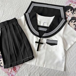 【集英社】黑领白三本日系正统水手服jk制服基础款关西襟校供套装