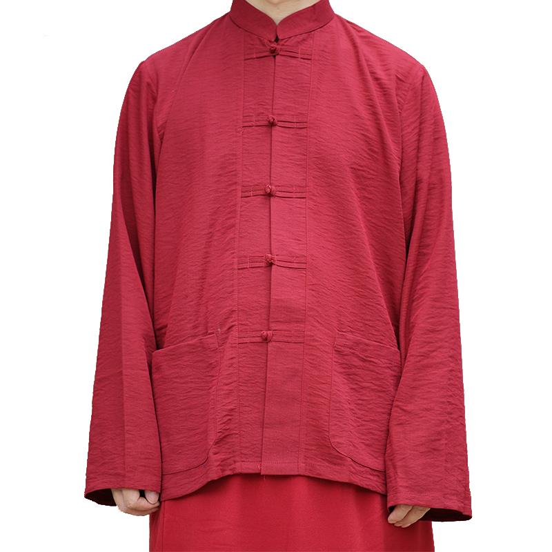 新款喇嘛僧服夏季长袖和尚盘扣居士服藏族喇嘛东波秋僧衣薄款唐装