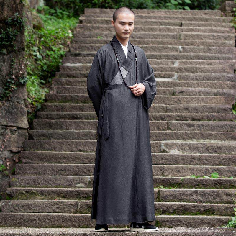 新款缎梵僧服大褂和尚衣服春夏款罗汉褂僧侣长褂男女僧人短褂套装