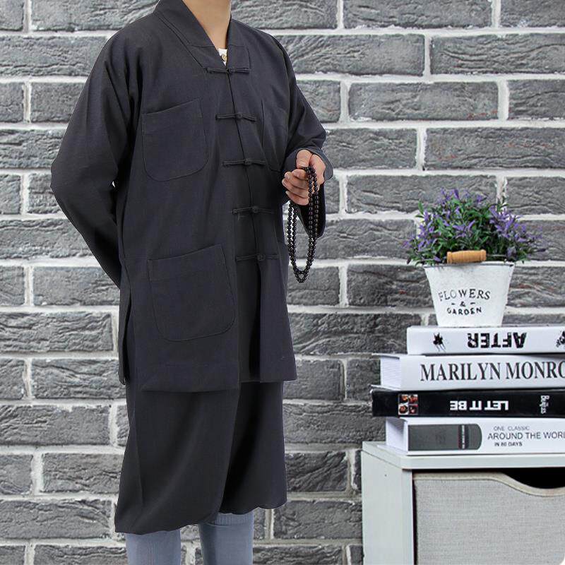 新款春秋装男女僧服长褂短褂出家人和尚服饰大褂僧衣长袍禅修服小