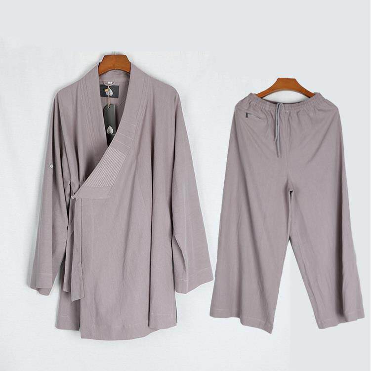 特价善之缘僧服罗汉褂亚麻春秋短褂套装僧人衣服斜襟罗汉衫厚款冬